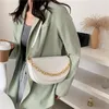 Вечерние сумки простые дизайн сплошной цвет PU кожаный седло для женщин 2021 женское бренд цепи плечевые сумки и кошельки