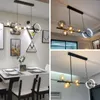 Restaurant Lamp Glas Lampenkap Bar Counter LED Moderne Noordse Kroonluchter Zwart Hanglamp Eetkamer Fixtures Indoor