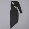 Summer Women Sexy Elegant Dress Long Sleeve Maxi Hollow Out Bandage Bodycon Party Club es 210515