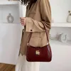 Solid PU leather casual handbag womens retro style shoulder bag buckle mini Purse Daily use