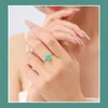 Modian Authentic 925 Sterling Silver Wedding Rings Classic Rectangle Tourmaline Paraiba Female Finger Ring For Women Charm Fine Jewelry Anillo