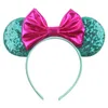 2021 di Natale cosplay copricapo del cerchio Della Principessa Glitter Mouse Orecchie Fascia Grande Arco di Paillettes Fascia Per Le Ragazze Accessori Per Capelli Delle Donne