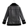 Aibeautyer Autumn Winter Female Outwear Casaco Feminino Coat Women Pu Faux Soft Leather Black White Sheepskin Fur Jacket 211108