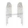 Orecchini grandi con strass completi per le donne Orecchini pendenti con nappe di cristallo lunghe boho coreane per matrimonio. Gioielli di moda