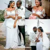 Arabe Aso Ebi dentelle sirène robes de mariée 2021 africain nigérian pure col rond manches longues jardin boutons couverts robes de mariée robe de mari￩e
