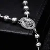 Man's Luxury Steel Catholic Rosary Cross Charm Necklace Pendant Center Center Connectorsクリスマス宗教財210621284g