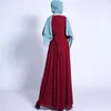 Abbigliamento etnico Abito hijab foderato Chiffon Avvolgere davanti Maniche lunghe Donna Moda musulmana Islamico Dubai Turchia Modesta pianura Abaya Abito Eleganza