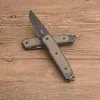 7091 Flipper Składany Nóż D2 Czarny Kamienny Wash Blade Stainless Steel z Tan G10 Inlays Uchwyt Noże łożyskowe