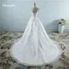 ZJ9032 custom made Bride Gown Dresses For Wedding White Ivory Sweetheart Crystal Waist Line Ball Princess lace maxi formal