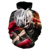 2021 Neu Verkauf Tokyo Ghoul 3D-Druck Hoodies Ken Kaneki Weiß Hoodie Japan Anime Coole Sweatshirts Tops Jacke Q08142719687