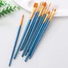 10 pcs artiste en nylon pinceau à aquarelle professionnelle acrylique en bois de peinture de peinture brosses de maquillage outils 2954490