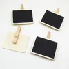 Party Decor Mini Blackboard Chalkboard Pegs Wooden Message Labels Holder Clips Wedding Home Decorative Events Supplies SN4446
