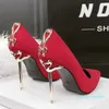 2022 nouveau 8 cm 10.5 cm dames talons hauts femmes robe de soirée de mariage chaussures pompes Stiletto Sexy femme bout pointu noir