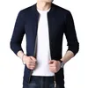 BROWON Cardigan Otoño Invierno Cárdigan de punto para hombres Suéter Slim Fit Suéteres Hombres Abrigo Chaqueta de color puro Cardigan 211018