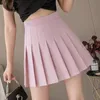 Skirts 2022 Spring Autumn Girl Shool Style Solid Sweet Pleat Skirt Women's A-line Simple Basic Umbrella Bottoms