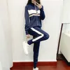 Yüksek Kaliteli Kore Rahat Örme Eşofman Kadınlar İki Parçalı Set Kazak Hırka Ceket + Lace Up Bel Pantolon 2 Suits 210514