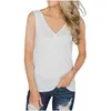 Womens 2021 Top Tanks Casual Loose Solid Color Button V-neck SleevelessTops Vests Feminino Verano Harajuku X0507