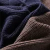 Kvinnors tjock varma stickade pullover solid långärmad turtlenecktröjor halv zip up vinterrock comfy kläder c-295 211218