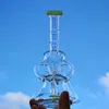 Hookahs 7 Inch Green Purple Glass Bongs Sidecar Recycler Water Pipes Showerhead Perc Oil Dab Rigs 14mm Female Joint With Bowl XL-1972