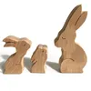 Gratis bij zee eco-vriendelijke houten dierentuin dier speelgoed houten kleine dieren speelgoed cadeau voor Valentines Moeders dagen YT199505