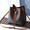 Trendy Bucket Torba Crossbody Torby Ramię Back Torebki Miękki Monogram Tkaniny Canvas Kolorowe Calfskin Pakiet Zwykły Sznur Totes Casual Perfect Drawstring Torebka