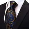 Bow Ties 2021 Designer 100% Silk Navy Blue Gold Print Suit Wedding Neckties For Men Luxury Fashion Autumn Winter Neck Tie