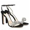 Evening Bridal Weeding Sandals Skor Elegant Thyra High Heels Ankelband Crystal Ladies Gladiator Sandalias EU35-43.box