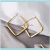 Charm Jewelryfactoryxkpksier Needle Exaggerated Geometric Sub Gold S925 Metal Anti Allergy Square Earrings Drop Delivery 2021 3Aoev