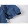 Bleu Crop Denim Dress Femmes D'été À Manches Courtes Mince Élégant Coréen Dos Nu Bandage Mini Dressr Rok Chic Rétro Vestidos 210515