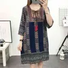 Femmes robe été femme lâche imprimé baroque vintage indie folk causal boho plage mini es vestido 210514