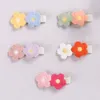 2.6 pollici EmbroiddD Capelli arco per capelli clip per neonati Fiore Flower Flower Tairspins Foglia neonata Capelli Bow Barlettes Kid Headwear 2021 Nuovo