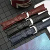 Watch Bands 25mm Waterproof Genuine Leather Band Strap Fold Buckle Blue Brown Black Man Watchband For PP Nautilus258Y