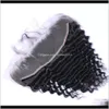 Brazilian Deep Wave 13X4 Ear To Ear Pre Plucked Lace Frontal Closure With Baby Hair Remy Human Hair Part Top Closures Nqq5H Upjxo