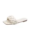 Vrouwen slip op PU lederen slippers dames zachte bodem zomer mode platte slipper casual schoenen vierkante teen vrouwelijke schoeisel 2021 wqr233T43Y4