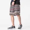 Shan bao losse rechte lichtgewicht strand shorts zomer klassieke stijl print trend mannen mode dunne casual 210716