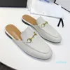 Designer äkta läder loafers män kvinnor prinsetown spets sammet tofflor damer casual mules metall spänne bin orm mönster 8565