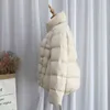 Kore pamuk ceket kadınlar için standı yaka uzun kollu rahat ekose büyük boy palto kadın moda kış 210524