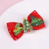 Baby Girls Christmas Barrettes Kids Bowknot Hairpins With Clipper Children Xmas Elk Hair Accessories 3st Set QSD062