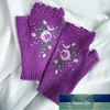 Ins – mitaines de haute qualité brodées à la main, gants chauds en laine tricotée pour adultes, avec fleur d'abeille, pour femmes, automne et hiver