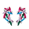 Orecchini con ali di strass colorati retrò Orecchini di cristallo di alta qualità Orecchini femminili di moda di nicchia squisita per le donne