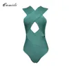 Ciemiili Vrouwen Zomer Sexy Massa SmelleVeless Off Schouder Holle Bodycon Rompertjes Niglub Bandage Bodysuits Groothandel 210720