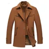 Bolubao män Vinterullrock Mäns högkvalitativa fasta färg Simple Blandningar Woolen Pea Coat Man Trench Coat Casual Overcoat 211106