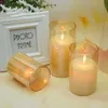 Flameless Led Wax Candle With Amber Color Glass For Home Decor., Wedding/Christmas/Holiday Light Decorative,Lovely Table Led 210702