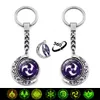 Luminous Game Genshin Impact Keychain Charms 360 Degrees Rotating Moon Anime Pendant Glow In The Dark Key Chain Metal Key Ring G1019