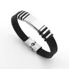 Bracelet bracelet souple bijoux silicone bracelet en acier inoxydable lettrage couple cadeau