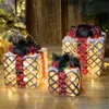 Трехчасовые рождественские украшения подарочная коробка Рождественская елка украшения светящиеся железо