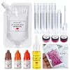 Kit diy de brilho labial transparente, hidratante para lábios, conjunto de fabricação de óleo com pigmento de perfume, decoração de frutas, recipiente de tubo vegan302k3197220