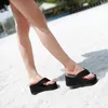 Nieuwe sandaal Women Beach Flop Flops Summer Super High Shoes Woman Slip On Wedges Sandals Bling Style Female Fashion Slides Slippers SH041101 A0602