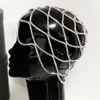 Fashion Sexy Hollow Rhinestone Mesh Headpiece bröllopshuvud kedja smycken för kvinnor lyxiga kristall pannband huvud mössa hatt hår tillbehör Al9978