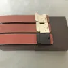 belt111クラシックファッションカジュアルレタースムースバックルレディースメンズレザー幅3.8cmオレンジボックス女性ベルト